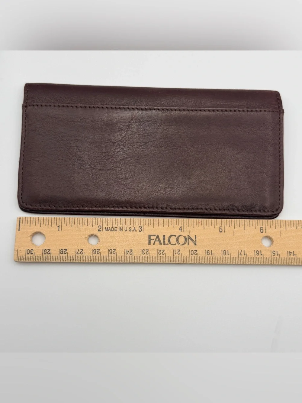 Fossil Leather Checkbook Cover in Dark Brown With Card Slots Vintage 90s